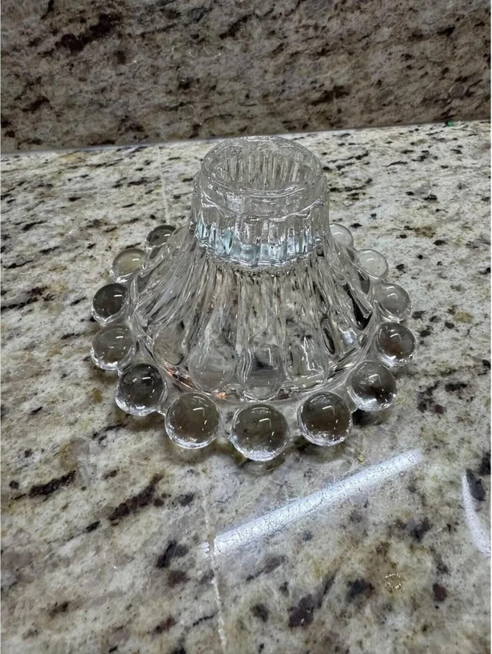 1950s Boopie Beaded Bubble Foot Anchor Hocking Vintage Candle Holder Single